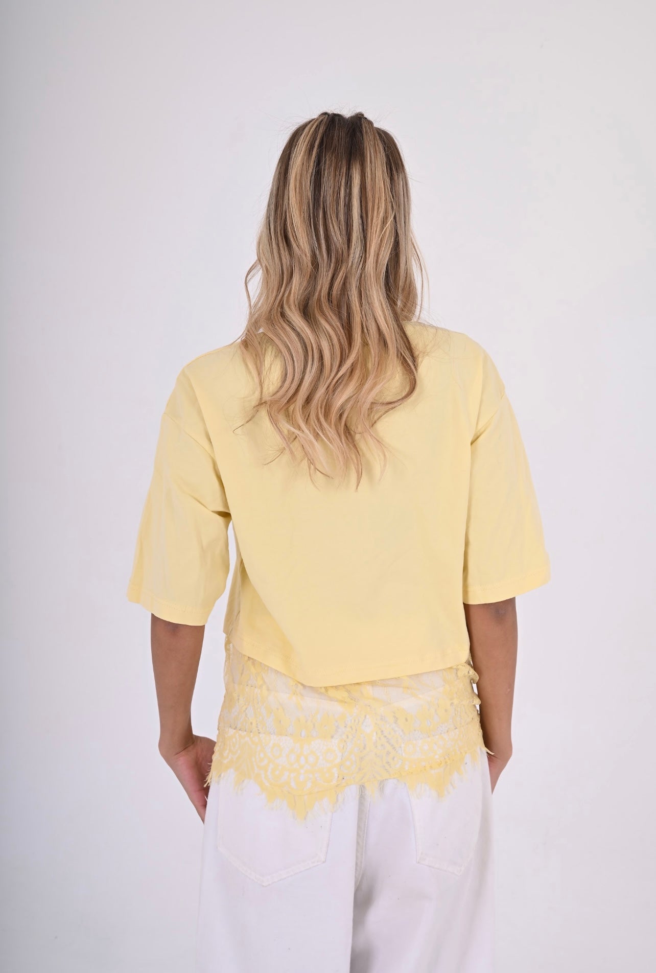 Eyelash Hem Tee In Butter Yellow