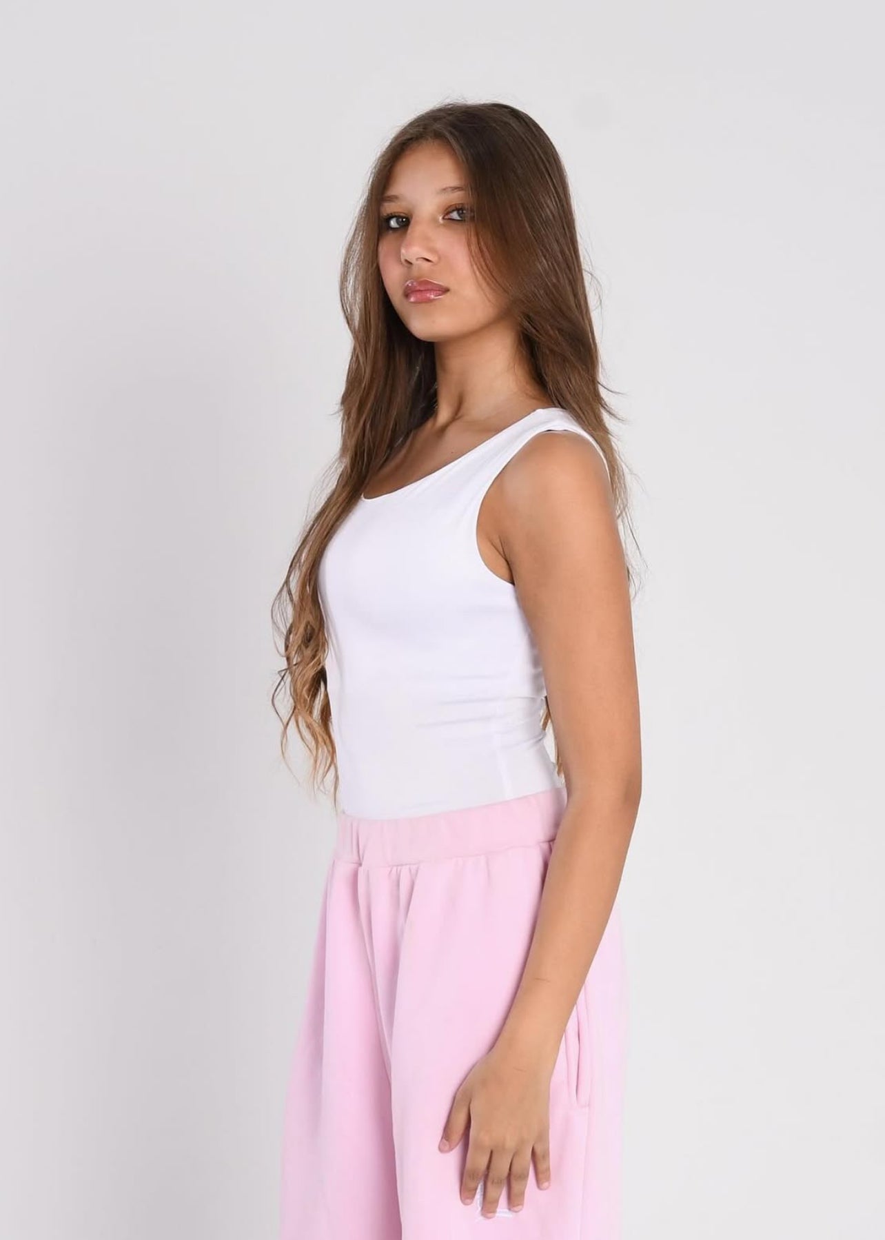 White Round Neck bodysuit Top