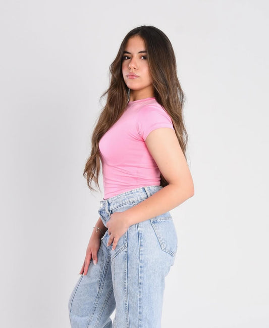 Pink short sleeves top