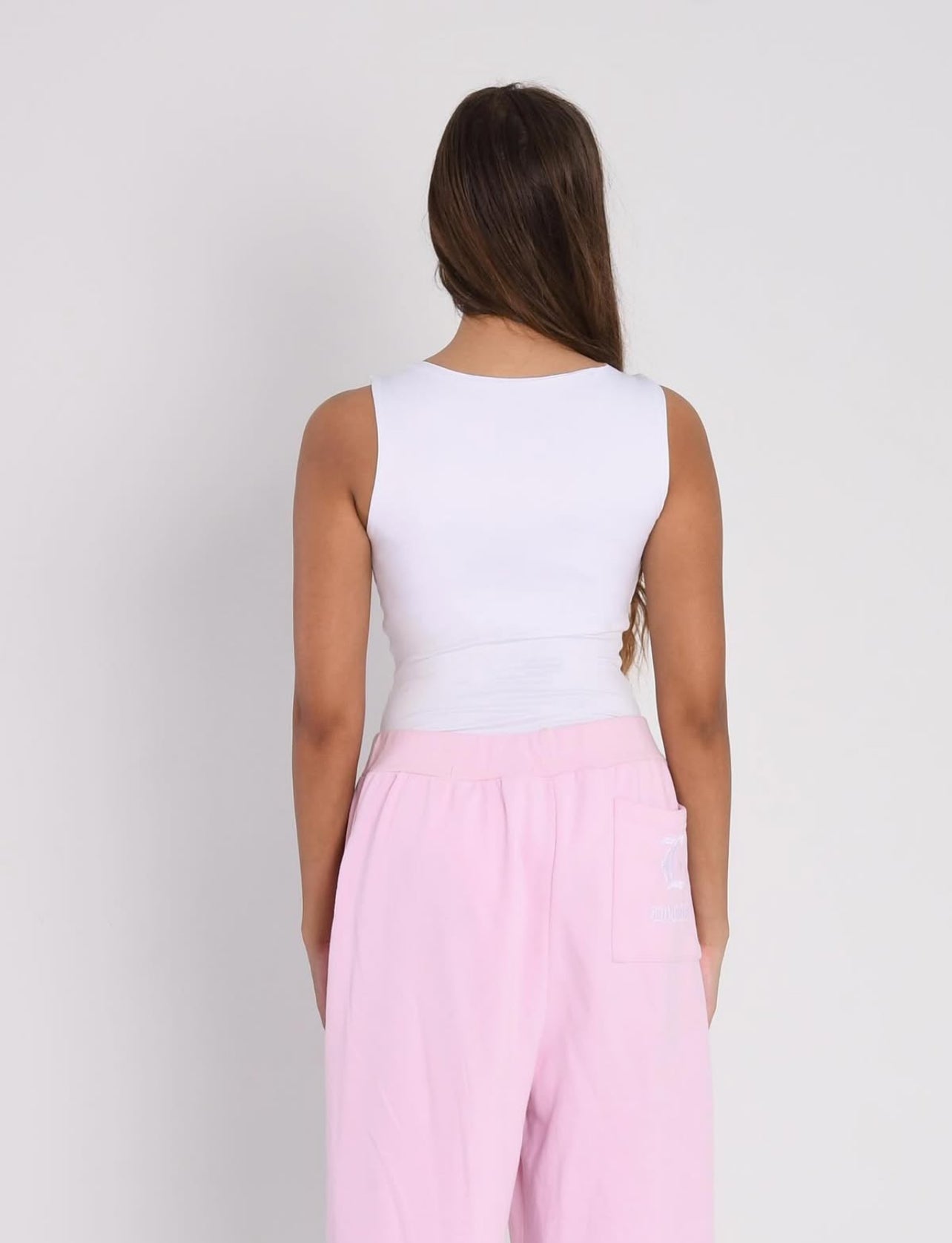 White Round Neck bodysuit Top
