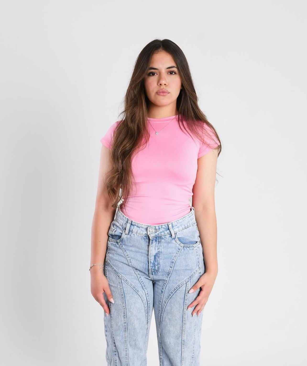 Pink short sleeves top