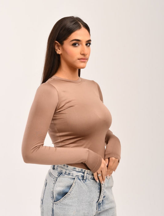 Nude Slim Fit Long Sleeve Top