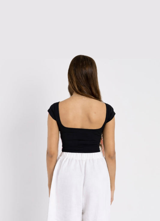 Low back Top In Black