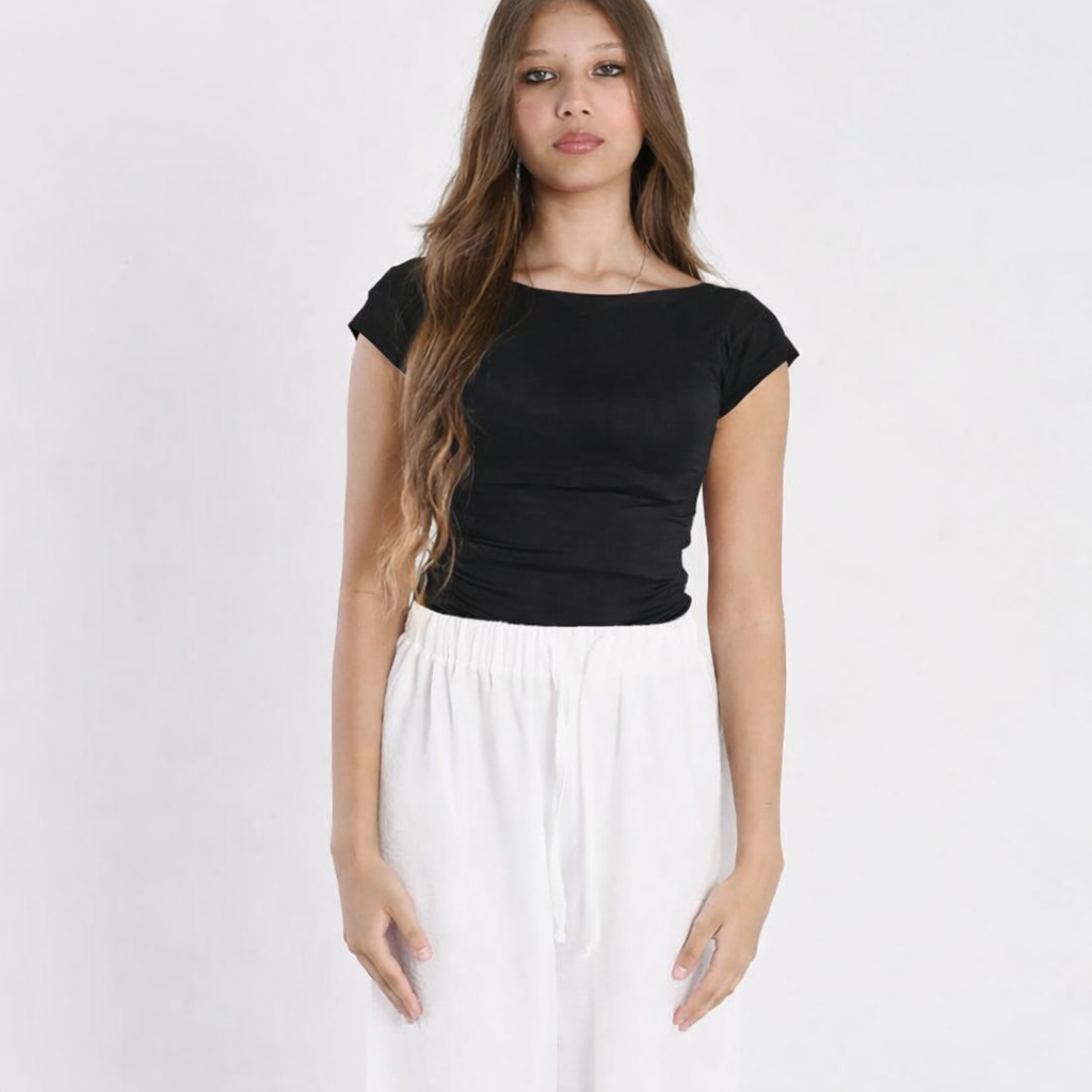 Low back Top In Black